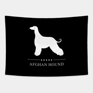 Afghan Hound Dog White Silhouette Tapestry