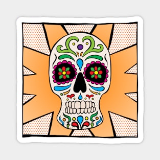 Sugar Skull - Orange Magnet