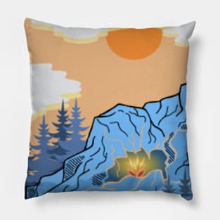 DAWN AT THE CAMPING Pillow