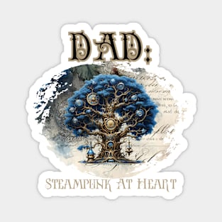 Dad: Steampunk At Heart Tree - Golden Version Magnet