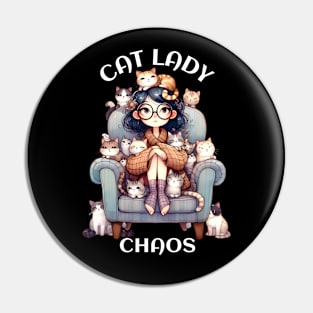 Crazy Cat Lady Funny Design for Cat Mom's and Animal Lovers Pin