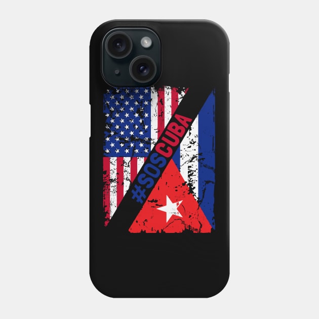 SOS Cuba Flag Free Cuba Libre 2021 Phone Case by dyazagita