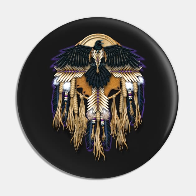 Native American Crow/Raven Mandala Pin by NaumaddicArts