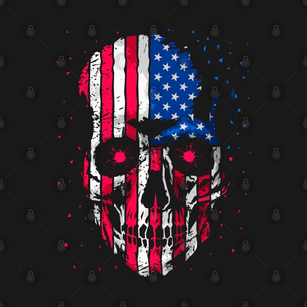 Skull Flag USA by albertocubatas