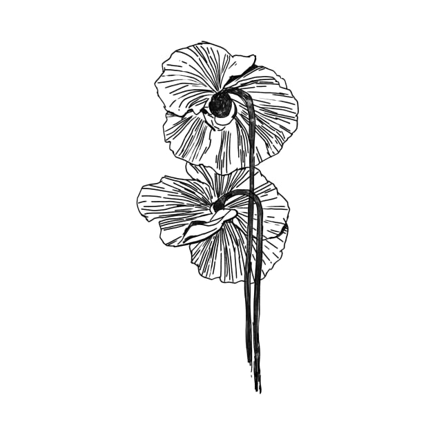 Hand Drawn Poppy Flower by WorkTheAngle