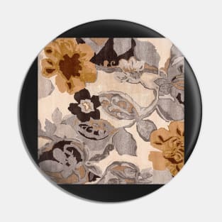 Hand-Tufted Floral & Leaves White Pin