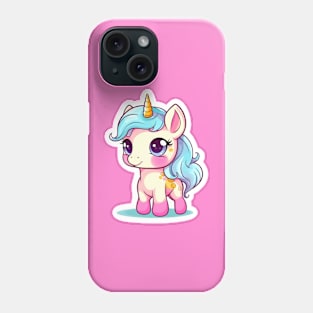 cute Kawaii Unicorn sticker Phone Case