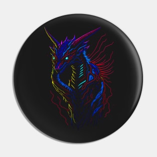 Edgy high tech dragon vector Pin