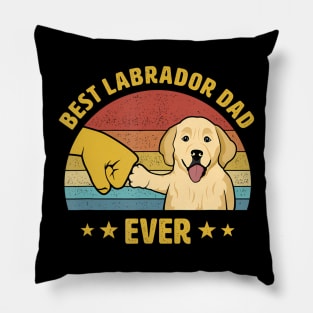 Best Labrador Retriever Dad Ever Vintage Lab Dad Design Pillow