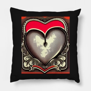 Crazy Hearts Vintage Pillow