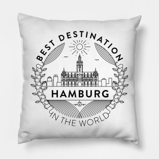 Hamburg Minimal Badge Design Pillow