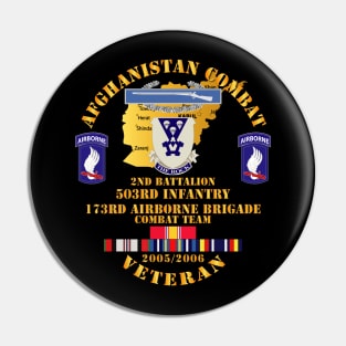 Afghanistan Vet w 2nd Bn 503rd Inf - 173rd Airborne Bde - OEF - 2005 Pin