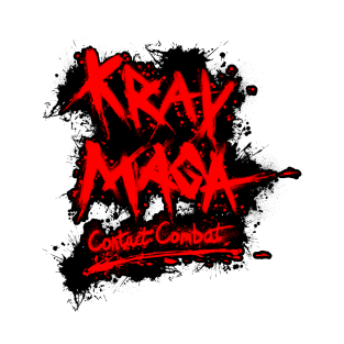 Krav Maga Contact Combat - Red on Black T-Shirt