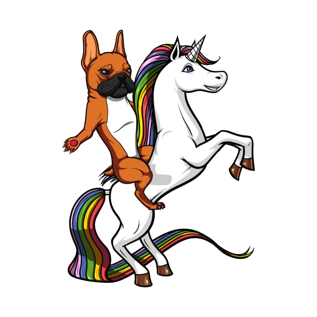 French Bulldog Riding Unicorn by underheaven