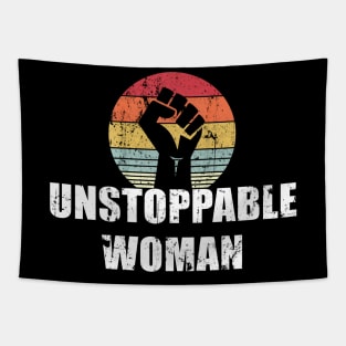 Unstoppable Woman Girl Power Empowerment Feminist Tapestry