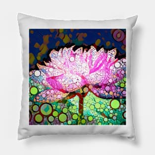 Water Lily In A Colorful Abstract Design Pillow