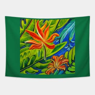 Tropical Flowers One Tapestry