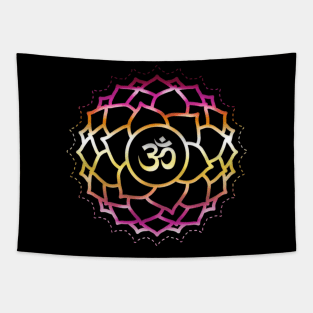 Zen Flower Chakra Symbol Om Buddhism Balance Tapestry