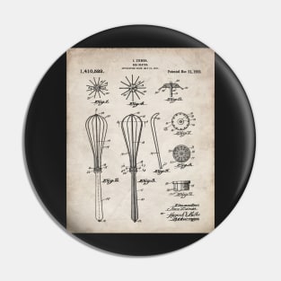 Whisk Patent - Baking Art - Antique Pin