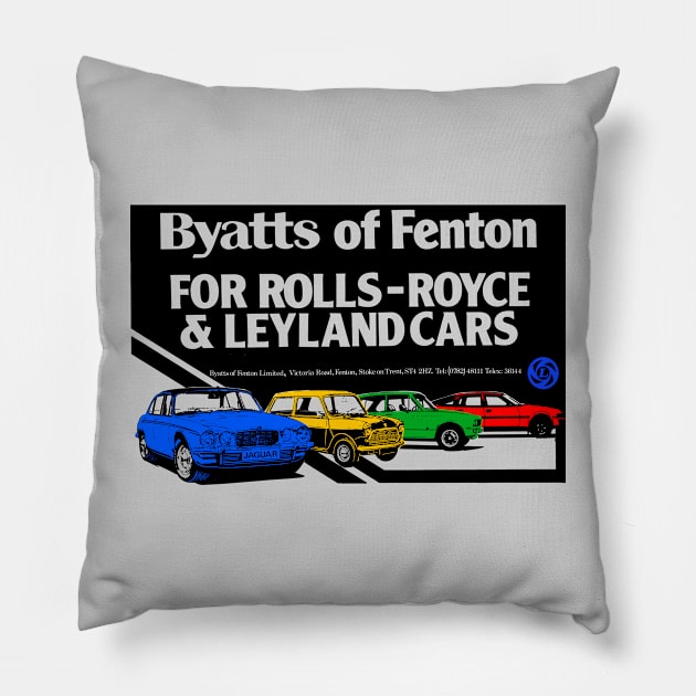 BRITISH LEYLAND - local dealer ad Pillow by Throwback Motors