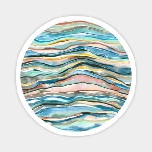 Agate Marble Watercolor Colorful Layers Magnet