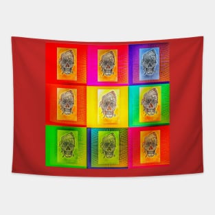 Sugar Skulls Pop Art Squares Tapestry