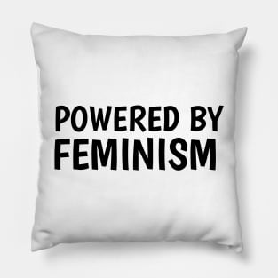 powered by feminism (white) Pillow