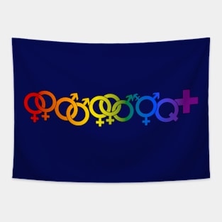 Rainbow LGBTQ+ Symbols Tapestry