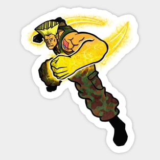 Sonic Boom Guile Street Fighter Sonic Boom Kick Move Sticker for Sale by  hip-hop-art