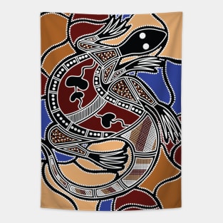 Aboriginal Art - Goanna (Lizzard) Dreaming Small Tapestry