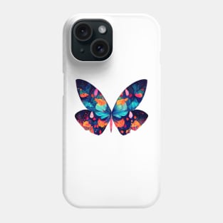 Butterfly with Abstract Colorful Wings Phone Case