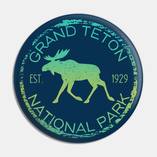 Grand Teton National Park Wyoming Moose Design Souvenir Pin by Pine Hill Goods