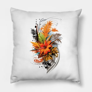 graphic background, Creative Geometric Floral Design: Artistic Illustration Pillow