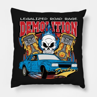 Demolition Derby Racing Pillow