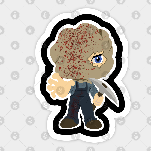 Part 2 Jason Voorhees With Outline Friday The 13th Pegatina Teepublic Mx