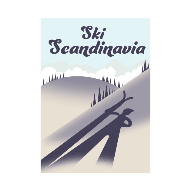 Ski Scandinavia travel poster by nickemporium1