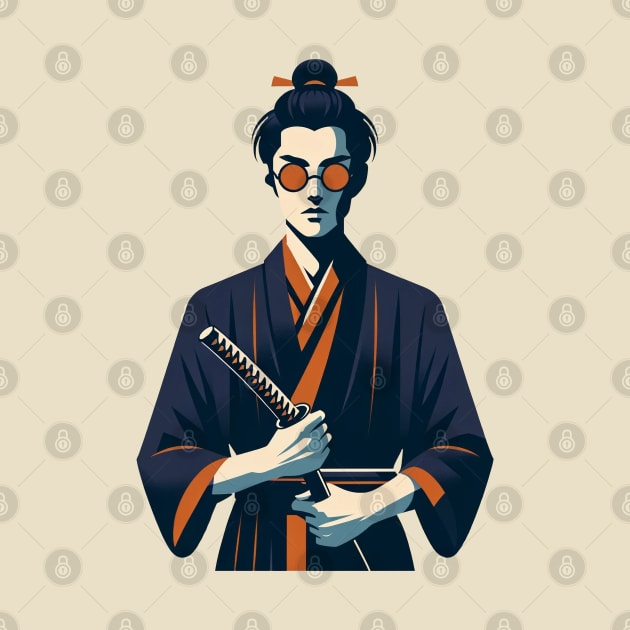 Blue Eye Samurai - Retro Vintage Art by Retro Travel Design