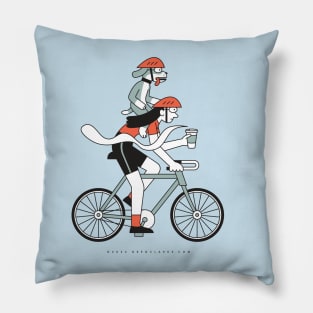 Biker Girl with Dog Pillow