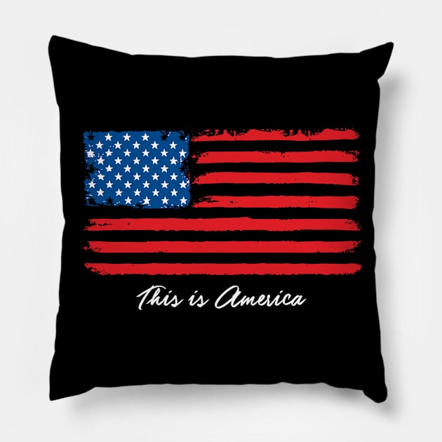 This Is America Pillow by WMKDesign