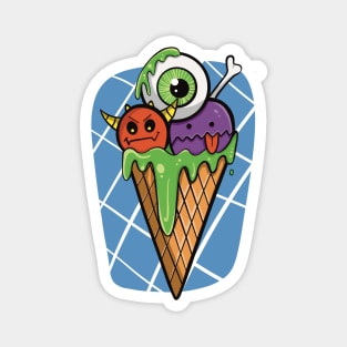 Spooky Eyeball Monster Ice Cream Magnet