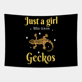 Just a girl who loves geckos, Cute Gecko lover Tapestry