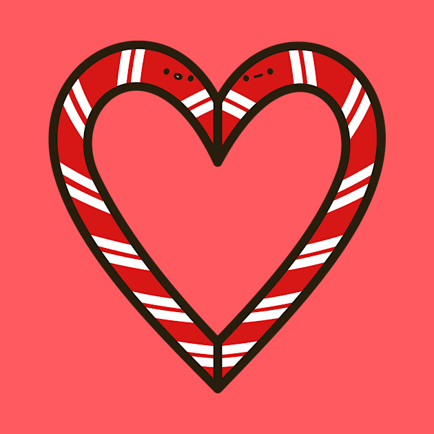 Cute candy cane heart by peppermintpopuk