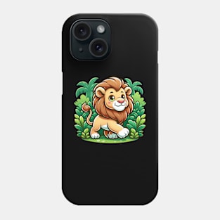 Cartoon Lion Prancing In The Jungle King of the Jungle Lion Phone Case