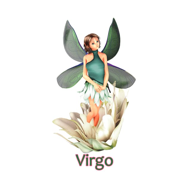 Virgo woman girl fairy faerie elf standing in lily by Fantasyart123