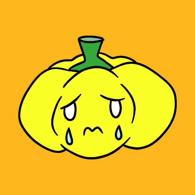 Sad Crying Yellow Bell Pepper by saradaboru