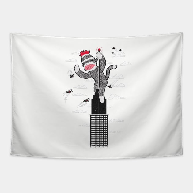 Sock Monkey Just Wants a Friend Tapestry by RonanLynam