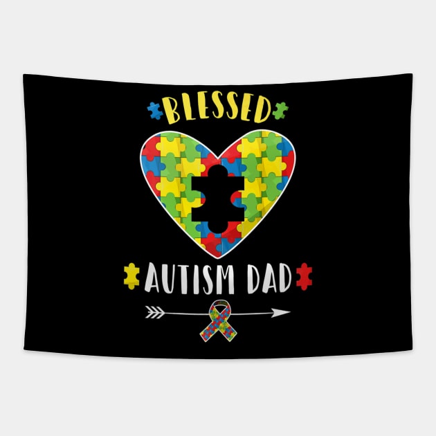 Autism Dad Father Day Tapestry by Serrena DrawingFloral