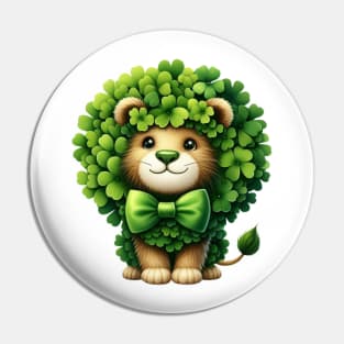 Clover Lion St Patricks Day Pin