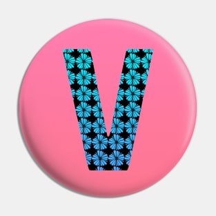 Letter V from roses Pin