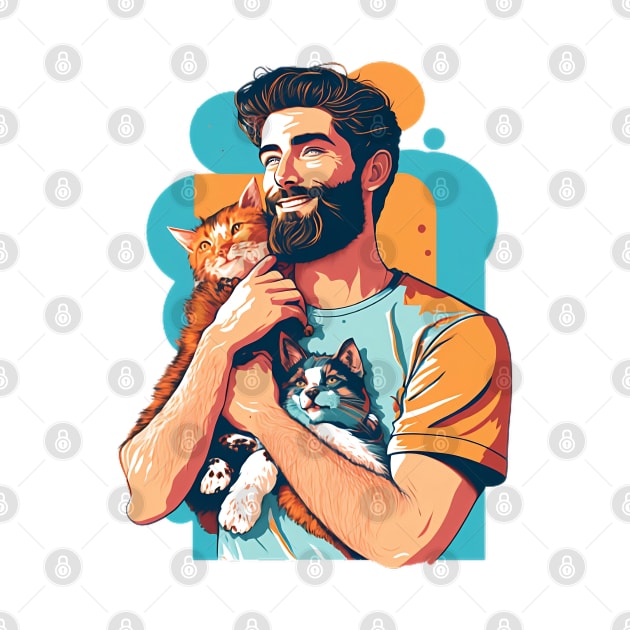 Feline Embrace: The Cat Daddy's Love by zoocostudio